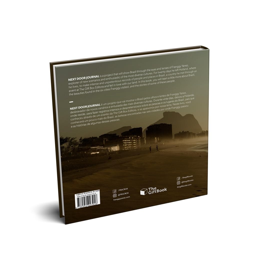 Back view of Next Door Journal Brazil, with English and Portuguese descriptions of the journey